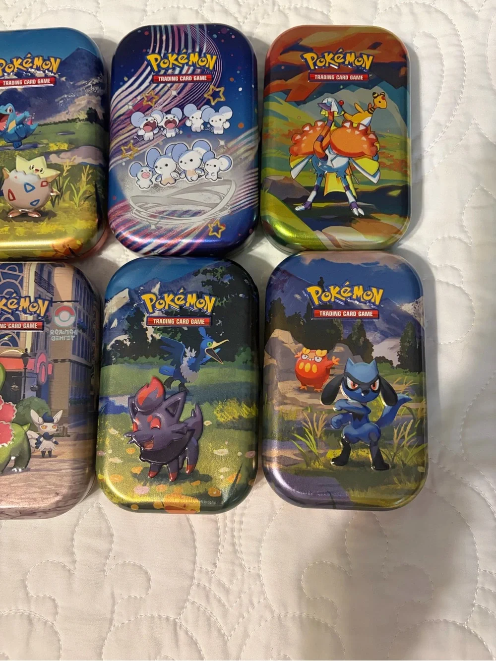 Pokémon Themed Collectible EMPTY Mini Tins- set of 10 Multicolor Deck Storage